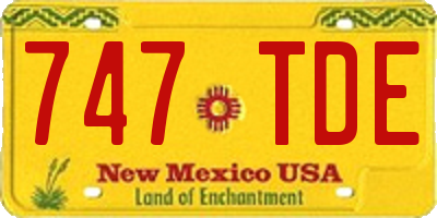 NM license plate 747TDE