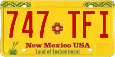 NM license plate 747TFI