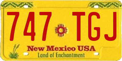 NM license plate 747TGJ