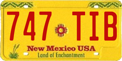 NM license plate 747TIB