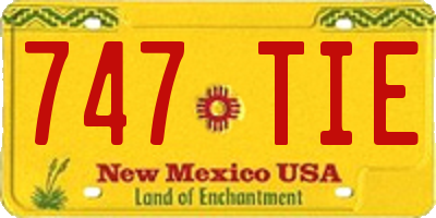 NM license plate 747TIE