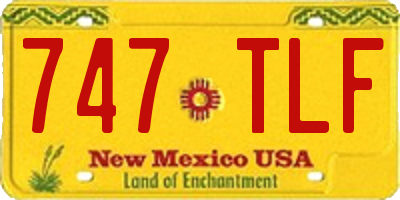 NM license plate 747TLF