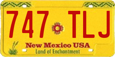 NM license plate 747TLJ