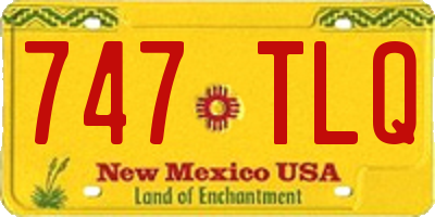 NM license plate 747TLQ