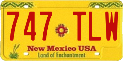 NM license plate 747TLW