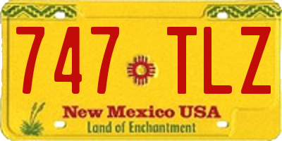 NM license plate 747TLZ