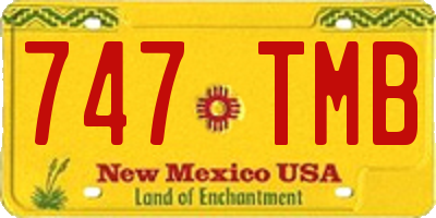 NM license plate 747TMB