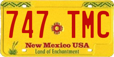 NM license plate 747TMC