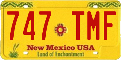 NM license plate 747TMF