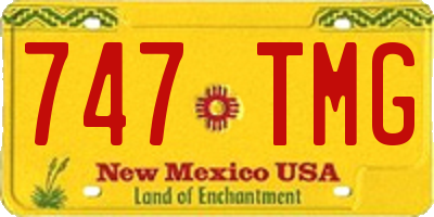 NM license plate 747TMG