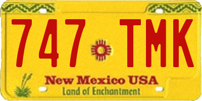 NM license plate 747TMK