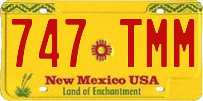NM license plate 747TMM