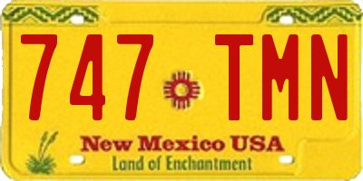 NM license plate 747TMN