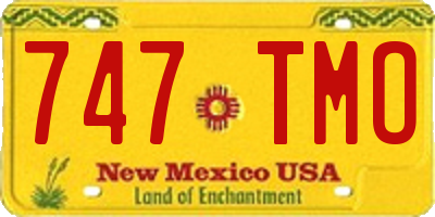 NM license plate 747TMO