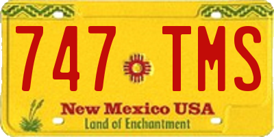 NM license plate 747TMS
