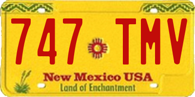 NM license plate 747TMV