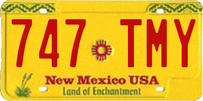 NM license plate 747TMY