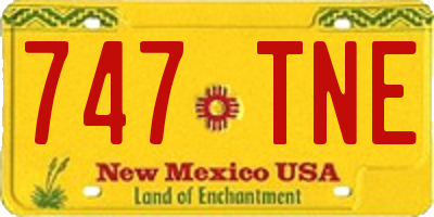 NM license plate 747TNE