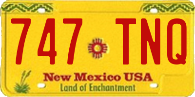 NM license plate 747TNQ