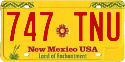 NM license plate 747TNU