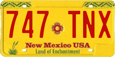 NM license plate 747TNX