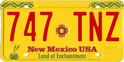 NM license plate 747TNZ