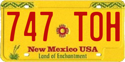 NM license plate 747TOH