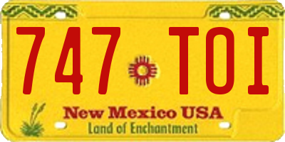 NM license plate 747TOI