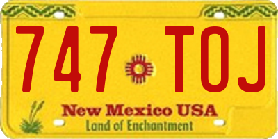 NM license plate 747TOJ