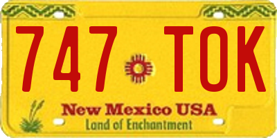 NM license plate 747TOK