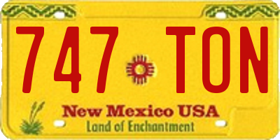 NM license plate 747TON