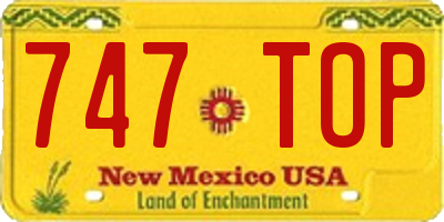 NM license plate 747TOP