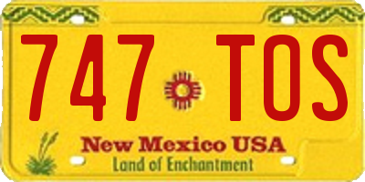 NM license plate 747TOS