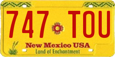 NM license plate 747TOU