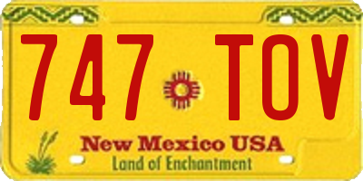 NM license plate 747TOV