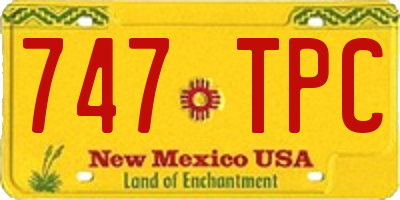 NM license plate 747TPC