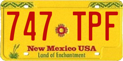 NM license plate 747TPF