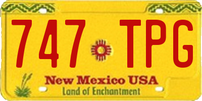 NM license plate 747TPG