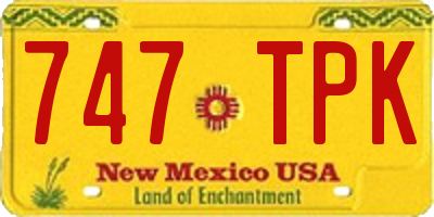 NM license plate 747TPK