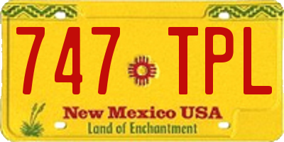 NM license plate 747TPL