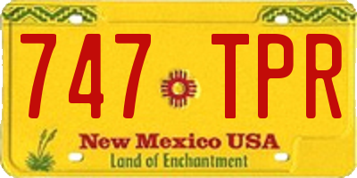 NM license plate 747TPR