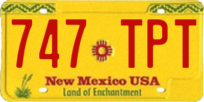 NM license plate 747TPT