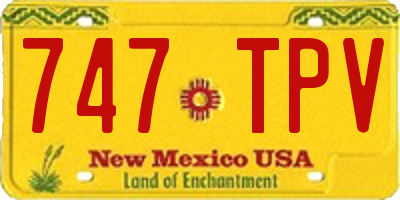 NM license plate 747TPV