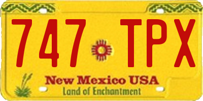 NM license plate 747TPX