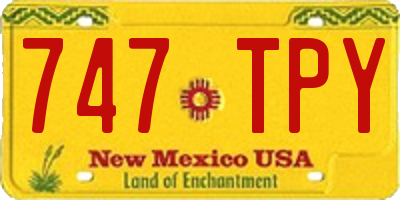 NM license plate 747TPY