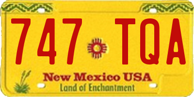 NM license plate 747TQA
