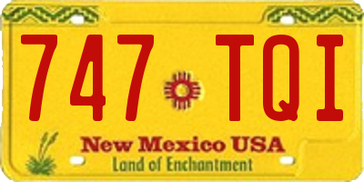 NM license plate 747TQI