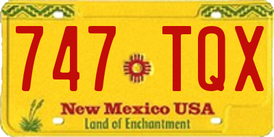 NM license plate 747TQX