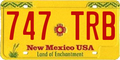 NM license plate 747TRB