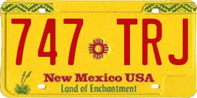 NM license plate 747TRJ